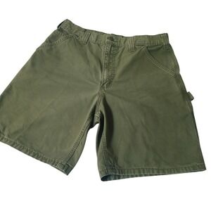 Carhartt Canvas Carpenter Shorts Mens 33 Olive Green B144 ARG Utility Workwear